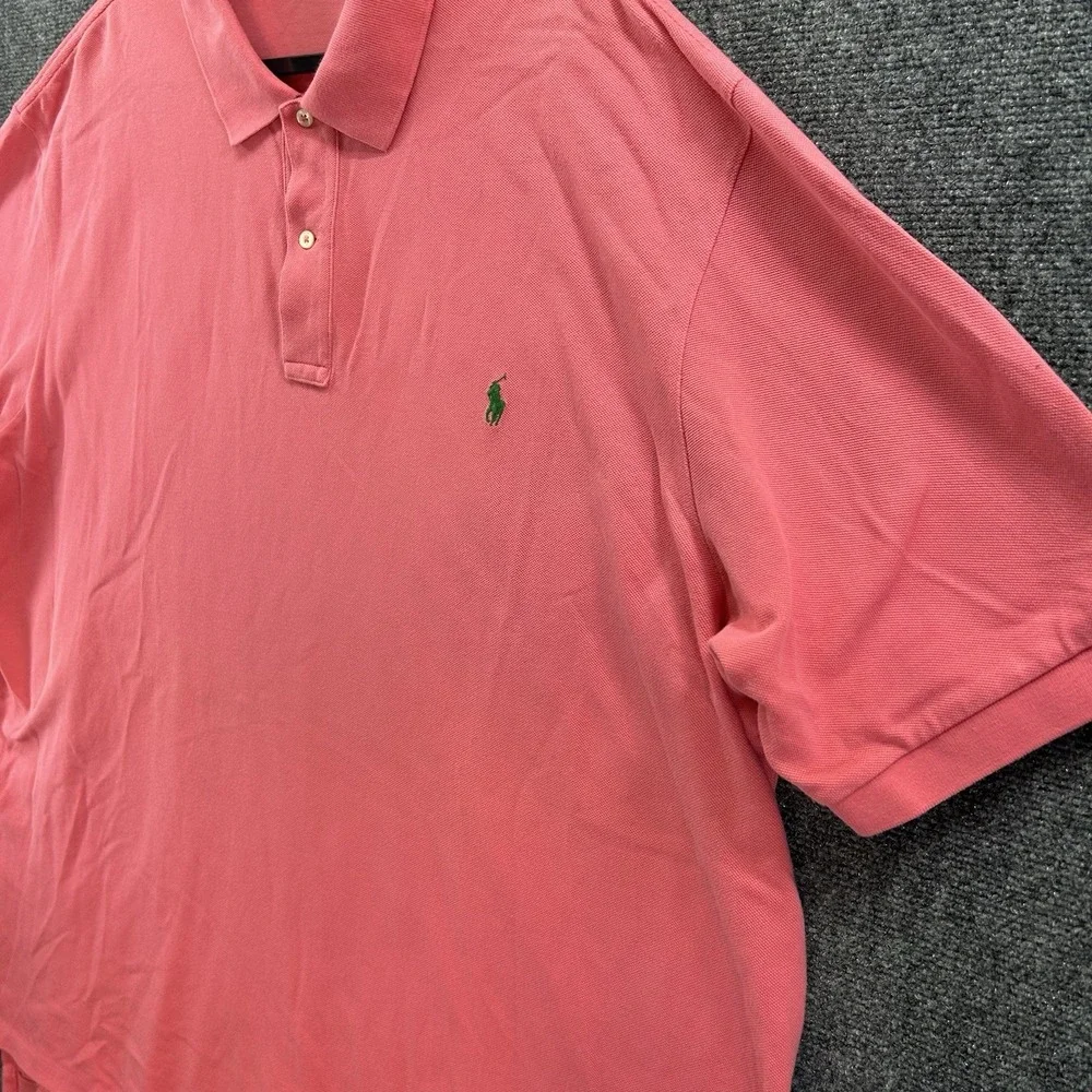 Polo Ralph Lauren Polo Shirt Mens 4XB Big Pink/Peach Stripe Pony Preppy Luxury